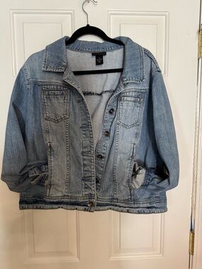 Lane Bryant Washed Light Blue Denim Jacket